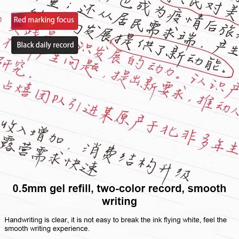 EASY Multifunctional Pen 0.5Mm Black/Red Gel Pens HB Mechanical Pencil Portable Smooth Write for Notes Highlight Sketching