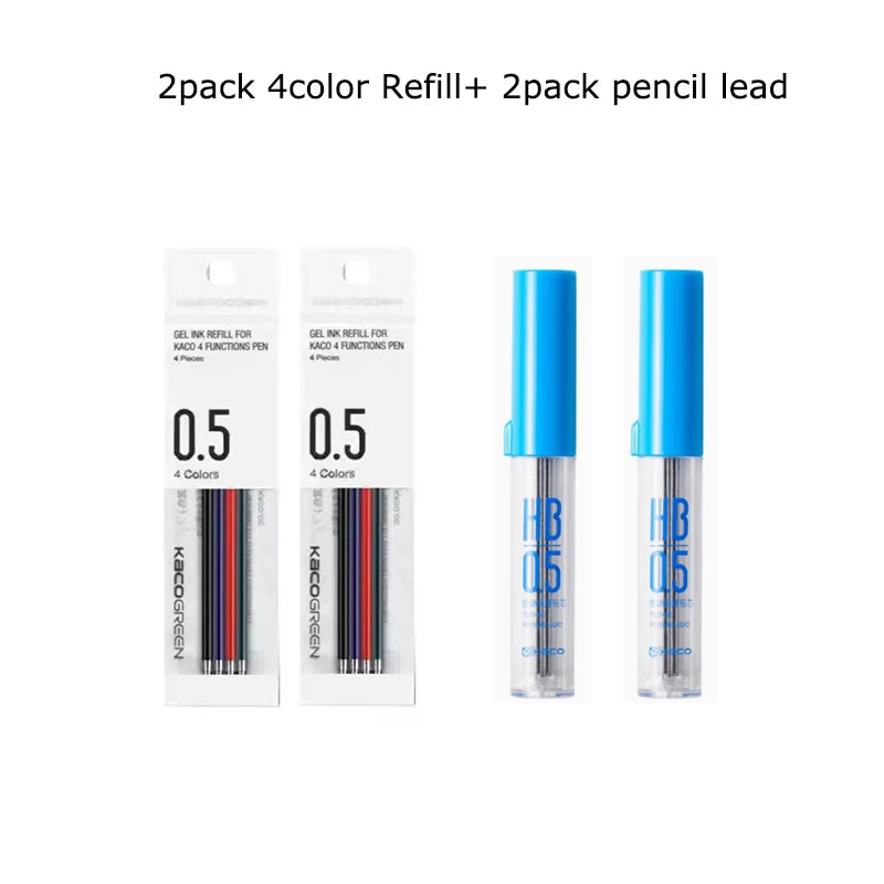 EASY Multifunctional Pen 0.5Mm Black/Red Gel Pens HB Mechanical Pencil Portable Smooth Write for Notes Highlight Sketching