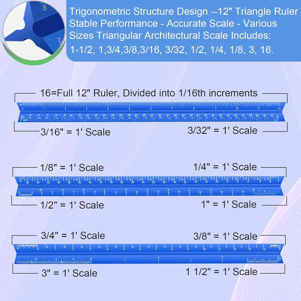 Architectural Scale Ruler, Imperial Architect Scale, Engineer Scale Ruler