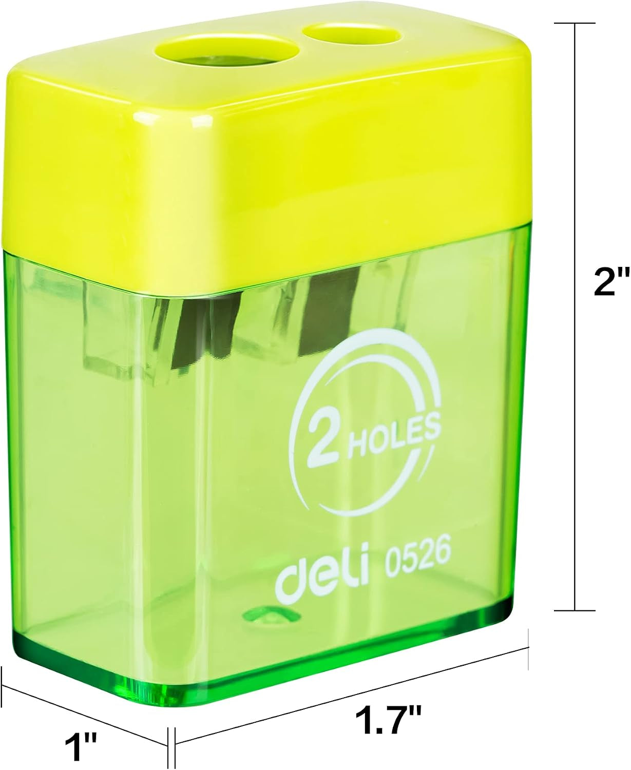 Pencil Sharpener, Manual Pencil Sharpeners, Dual Holes with Lid, Random Color