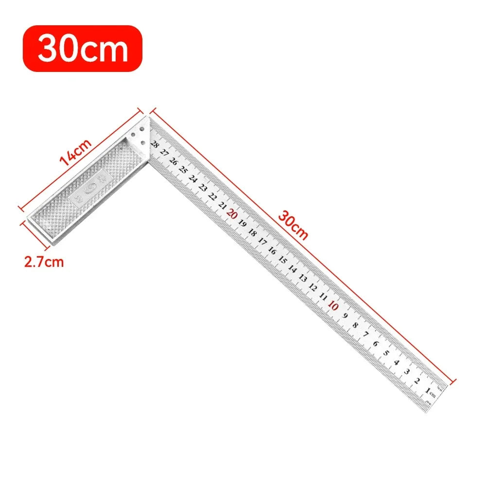 Aluminum Alloy Square Ruler Right Angle 90 Turning Ruler Woodworking Ruler Steel Turning Ruler Measuring Tools Gauge