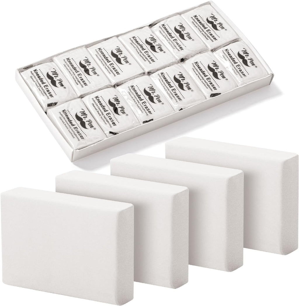 - Kneaded Eraser, 12 Pack, White Kneaded Erasers for Artists