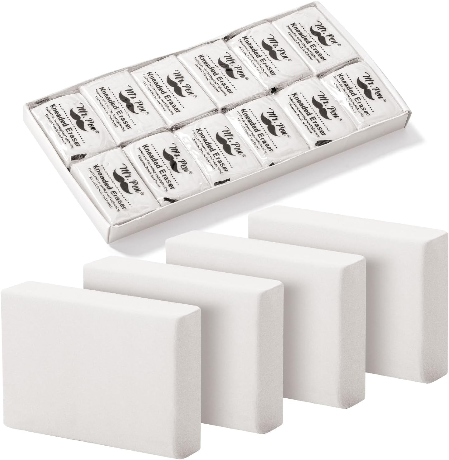 - Kneaded Eraser, 12 Pack, White Kneaded Erasers for Artists