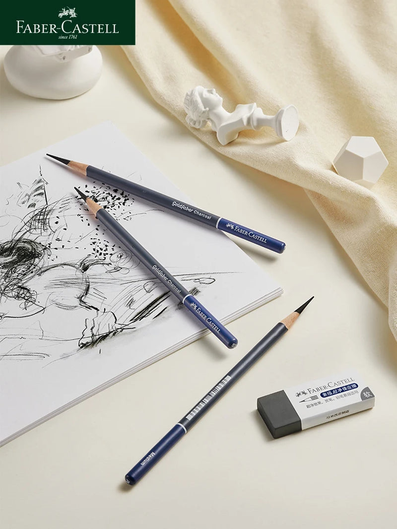 5/6PCS Faber Castell Goldfaber Charcoal Graphite Sketch Set Ex-Soft Medium Hard Pencils for Drawing Sketching Shading Artists