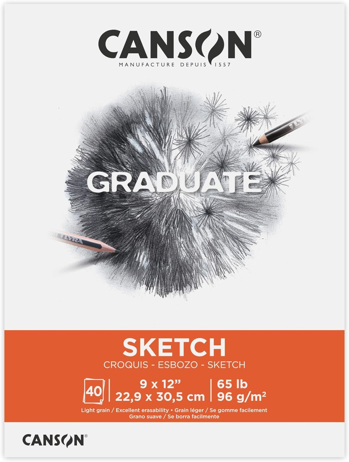 Canson Graduate Sketch Paper Pad, 9X12 In