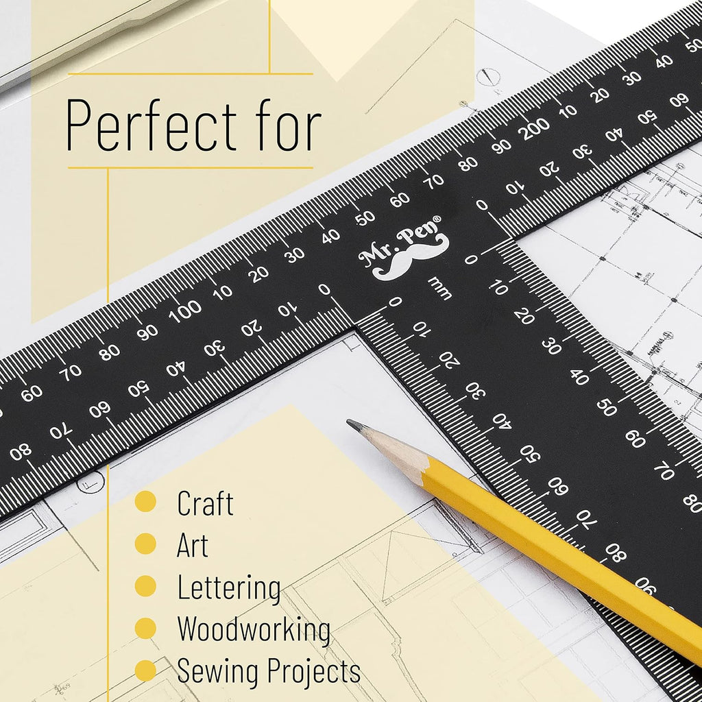 - T Square, T Ruler, 12 Inch Metal Ruler, T Square Ruler