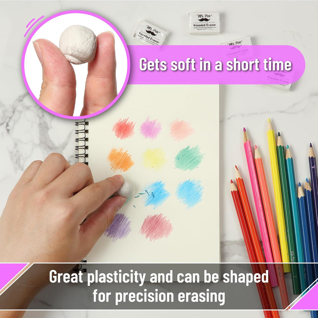 - Kneaded Eraser, 12 Pack, White Kneaded Erasers for Artists