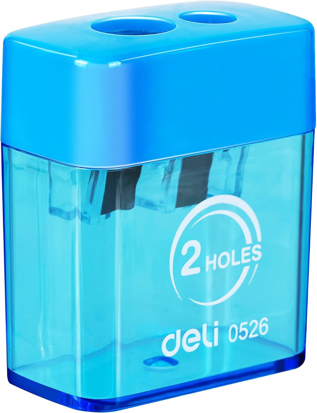 Pencil Sharpener, Manual Pencil Sharpeners, Dual Holes with Lid, Random Color