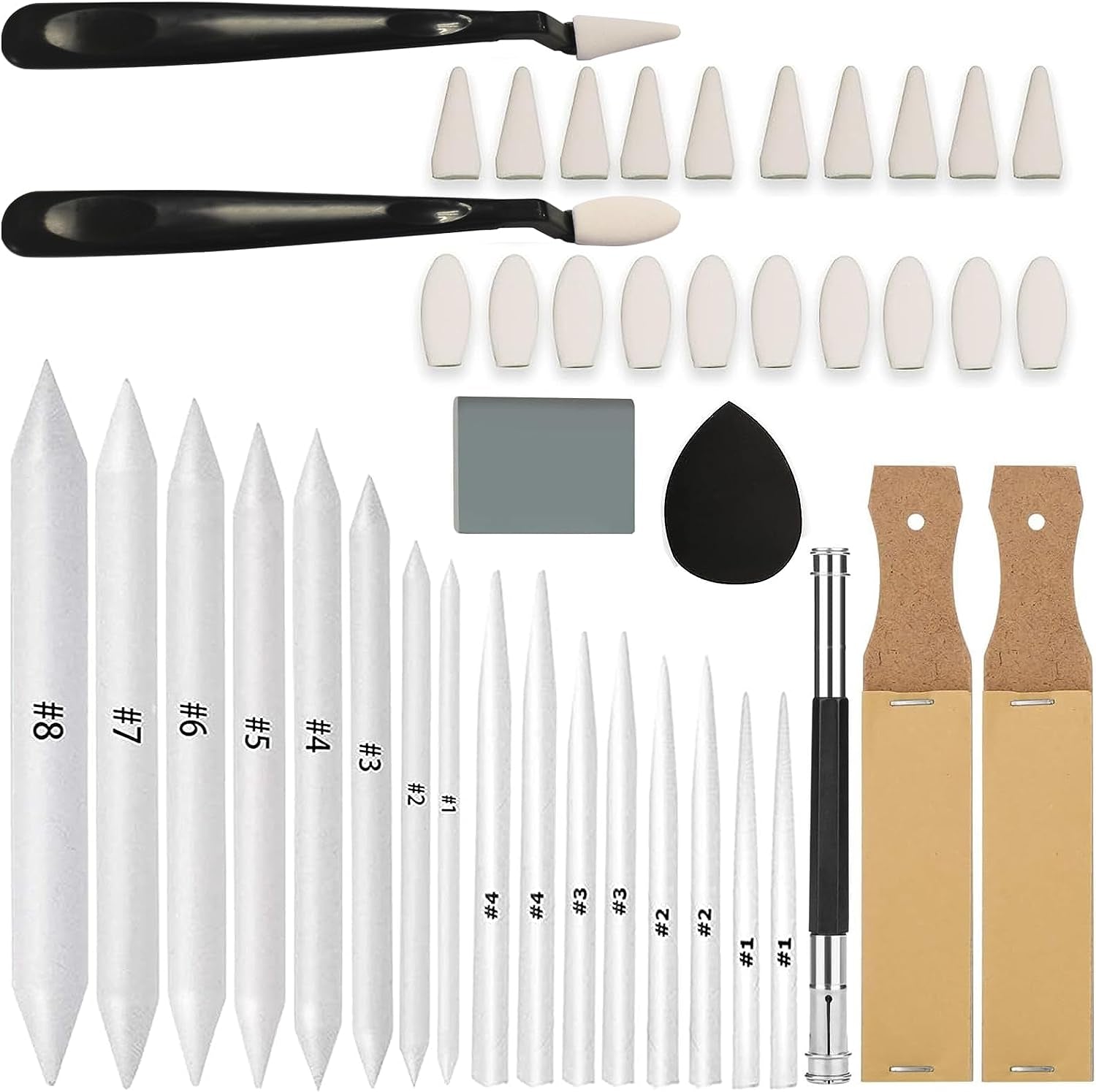 43 PCS Blending Stumps and Tortillions Paper Art Blenders Sketch Drawing
