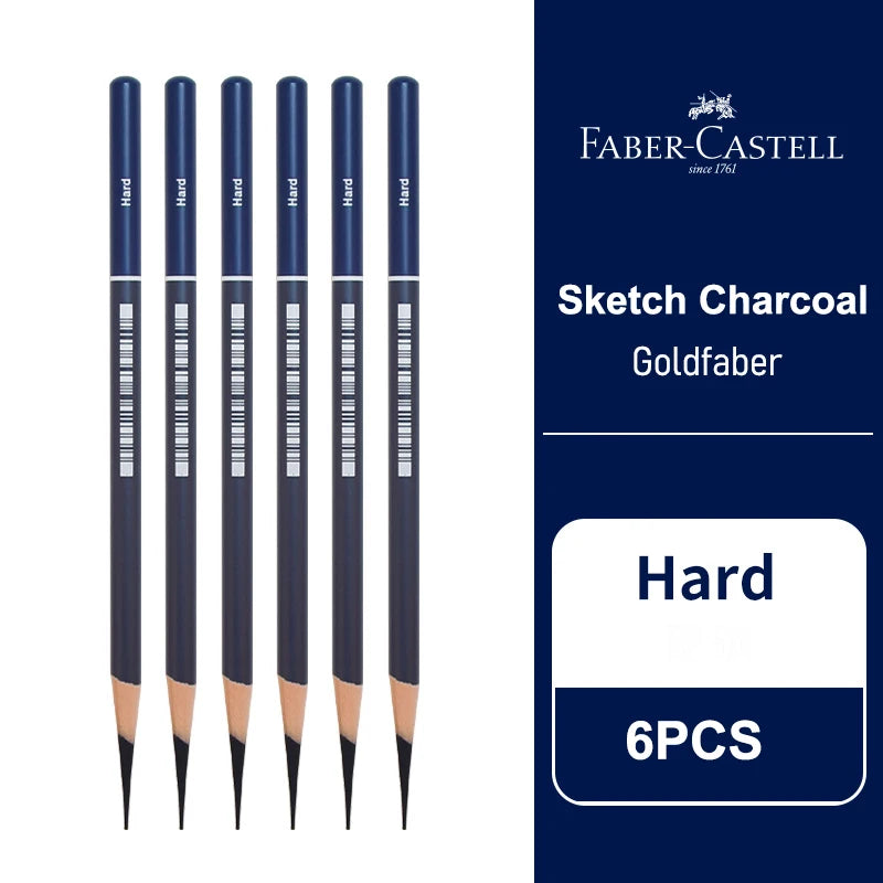 5/6PCS Faber Castell Goldfaber Charcoal Graphite Sketch Set Ex-Soft Medium Hard Pencils for Drawing Sketching Shading Artists