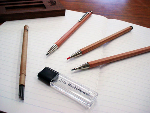 2.0Mm Mechanical Pencil, Wooden Barrel, with Lead Sharpener, #1 B, Black Lead, 1Ea (OTP-680NST), Natural Wood Color W/Sharpener