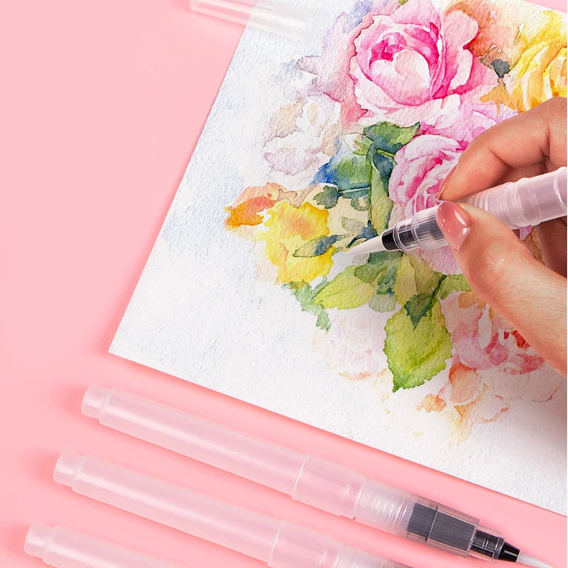 3Pcs Watercolor Brush Pens Water Brush Pens Refillable Water Color Brush Pens for Painting Calligraph Drawing Art Supplies