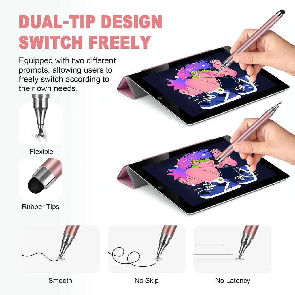 3-Pack Universal Stylus Pen for Touch Screens - Fine Tip Capacitive Stylus Compatible with Ipad, Android Tablets, Iphone, Samsung, Chromebook & All Touchscreen Devices - Precise Drawing & Writing Pen