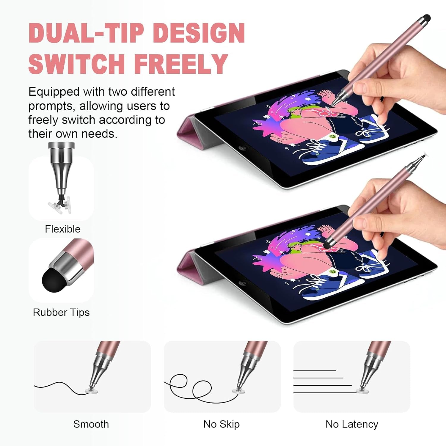 3-Pack Universal Stylus Pen for Touch Screens - Fine Tip Capacitive Stylus Compatible with Ipad, Android Tablets, Iphone, Samsung, Chromebook & All Touchscreen Devices - Precise Drawing & Writing Pen