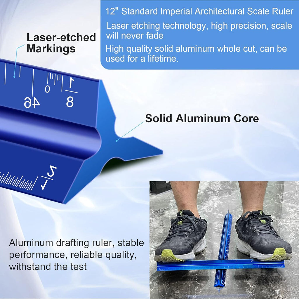 Architectural Scale Ruler, Imperial Architect Scale, Engineer Scale Ruler