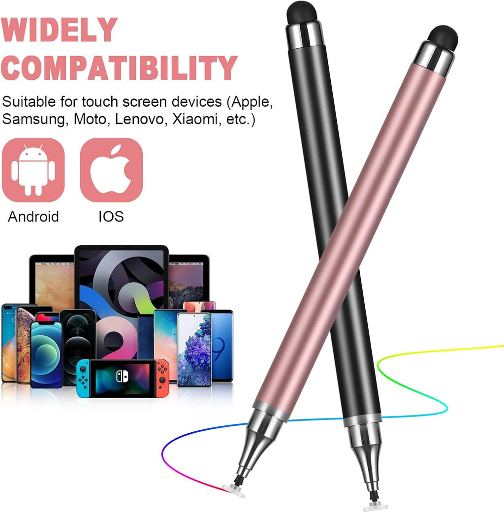 3-Pack Universal Stylus Pen for Touch Screens - Fine Tip Capacitive Stylus Compatible with Ipad, Android Tablets, Iphone, Samsung, Chromebook & All Touchscreen Devices - Precise Drawing & Writing Pen