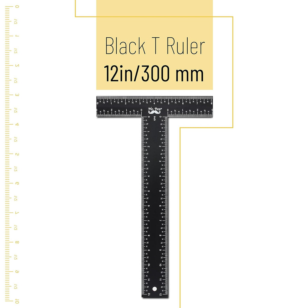 - T Square, T Ruler, 12 Inch Metal Ruler, T Square Ruler