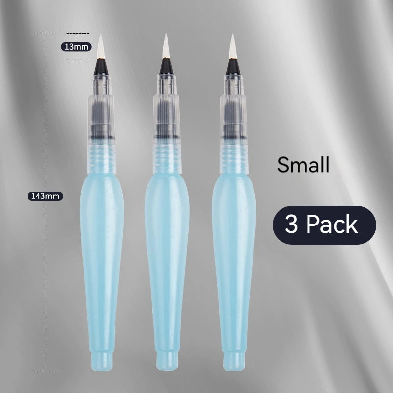 3Pcs Watercolor Brush Pens Water Brush Pens Refillable Water Color Brush Pens for Painting Calligraph Drawing Art Supplies