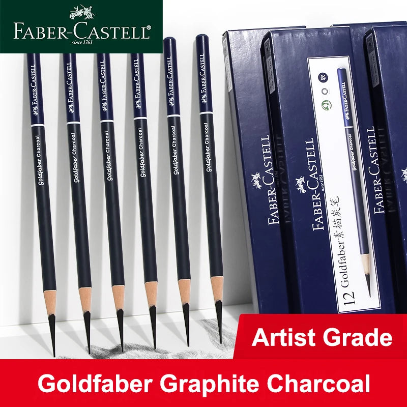 5/6PCS Faber Castell Goldfaber Charcoal Graphite Sketch Set Ex-Soft Medium Hard Pencils for Drawing Sketching Shading Artists