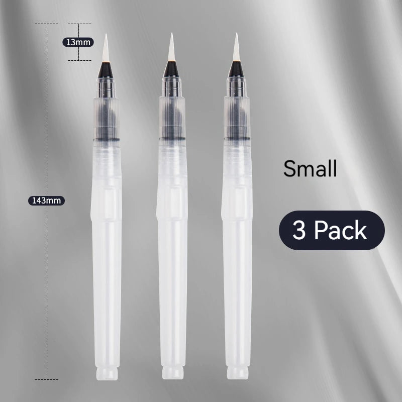 3Pcs Watercolor Brush Pens Water Brush Pens Refillable Water Color Brush Pens for Painting Calligraph Drawing Art Supplies